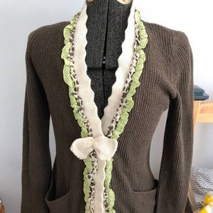 Anthropologie Field Flower long sweater coat jacket cardigan